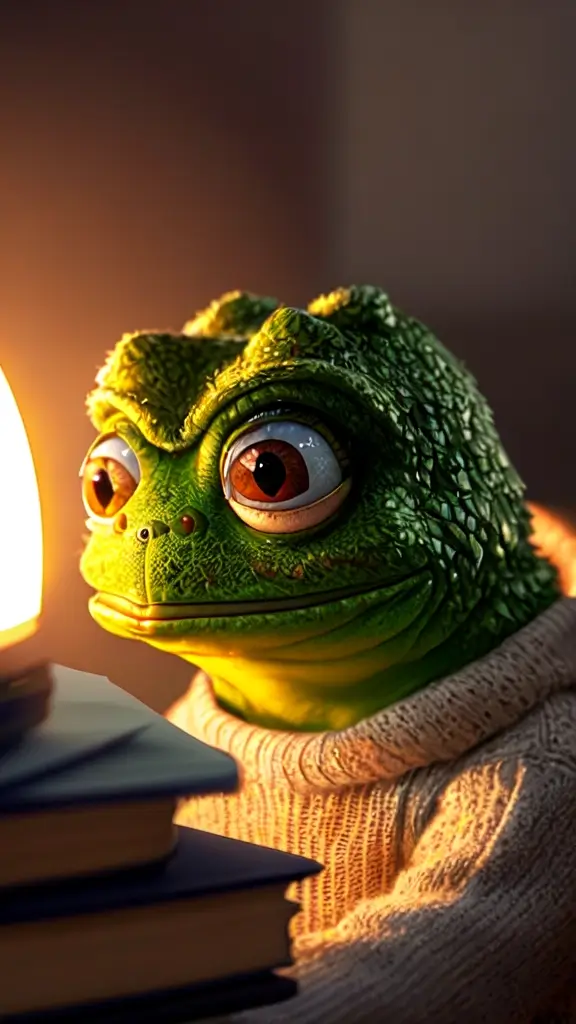 an exhausted pepe the frog commiting tax fraud, paperwork, desk, cozy, night- key lighting, soft lights, foggy, by steve hanks, by lisa yuskavage, by serov valentin, by tarkovsky, 8 k render, detailed, cute cartoon style, very cute face